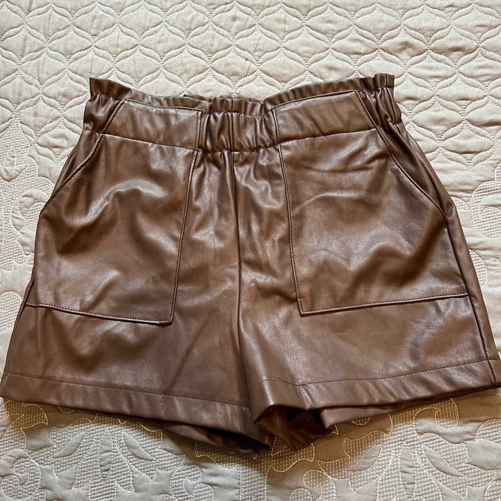 Leather shorts
